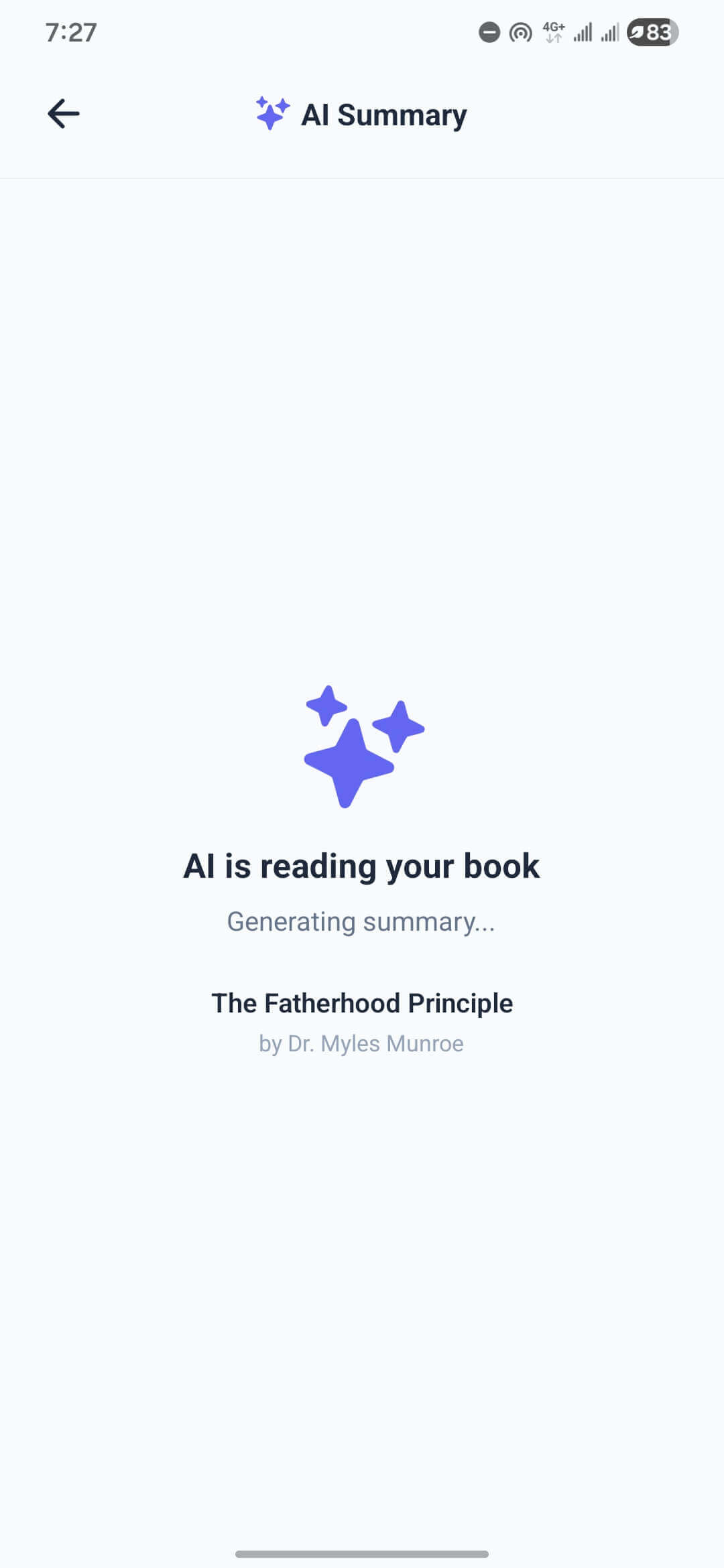 ReadingKulture AI summary screen